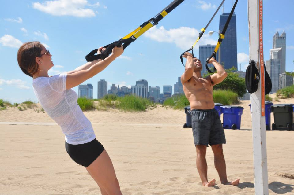 Crosstown Fitness asweatlife fabfitchicago standup paddle board in chicago TRX at the beach