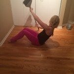 asweatlife fabfitchicago broom lunge no equipment workout broom broom oblique twist bodyweight workout