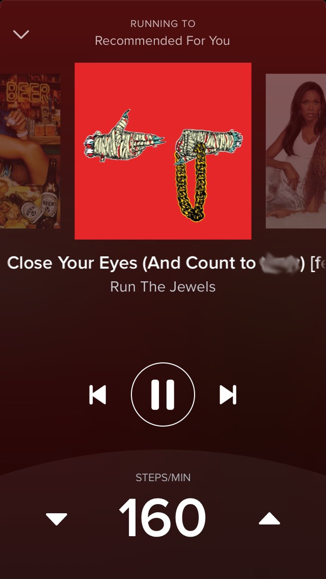 spotify player for running