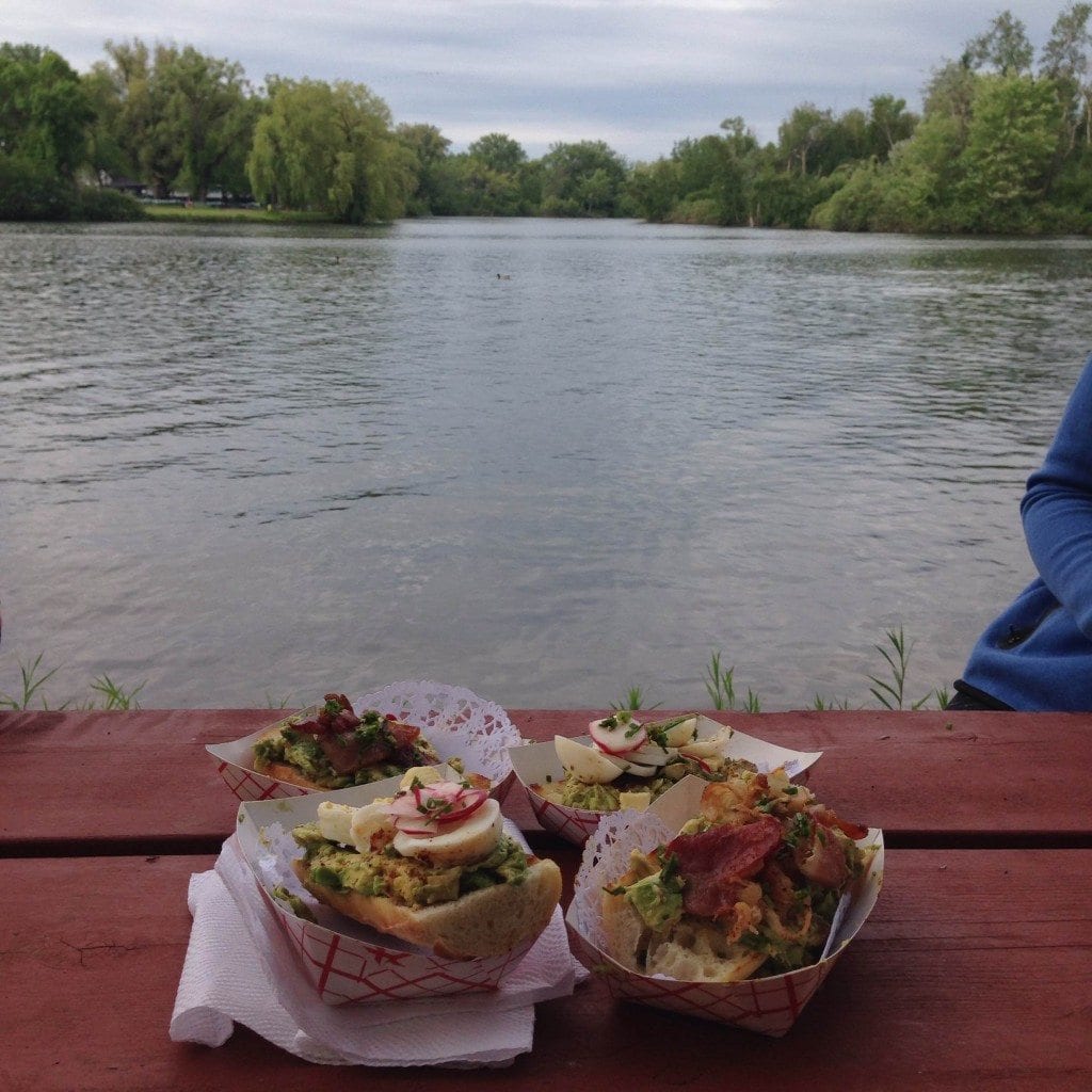 Gourmet Bitches avocado toast on Toronto Islands