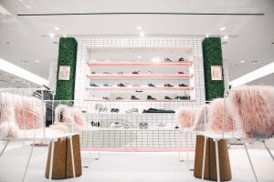 Nordstrom x Nike sneaker wall Chicago