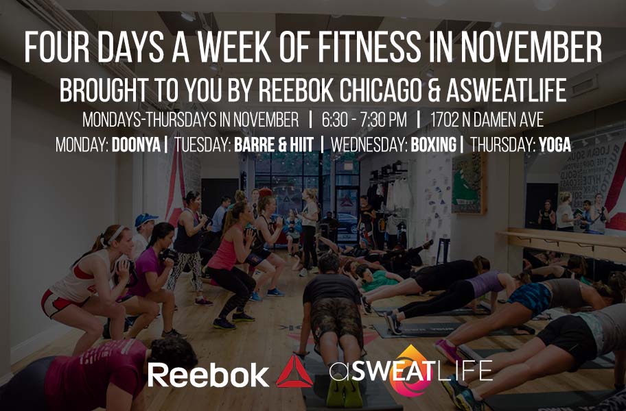 November, Work out With Us Four Days a Week at Reebok Chicago