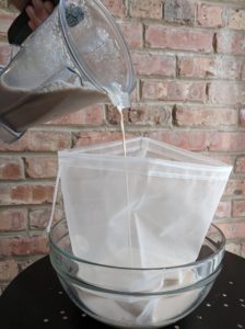 How to strain nut milk when making your own nut milk