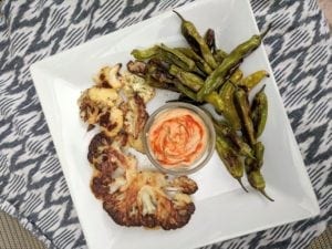 Roasted Cauliflower & Shishito Peppers with Garlic Sriracha Aioli Imperfect Produce