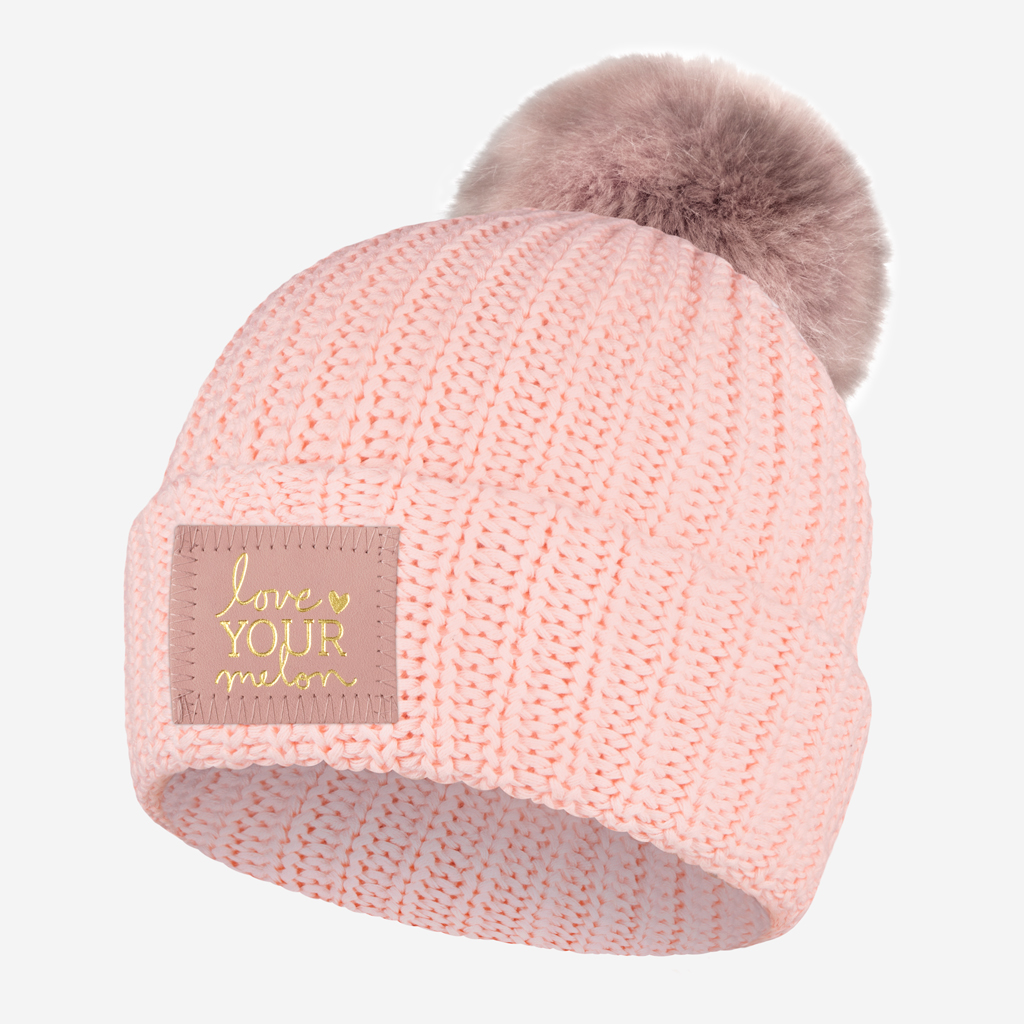 Blush Monochrome Gold Foil Pom Beanie from Love Your Melon