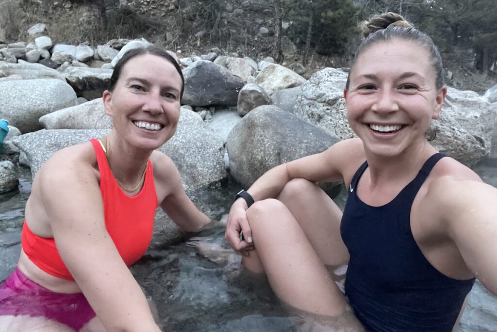 two people smiling in water