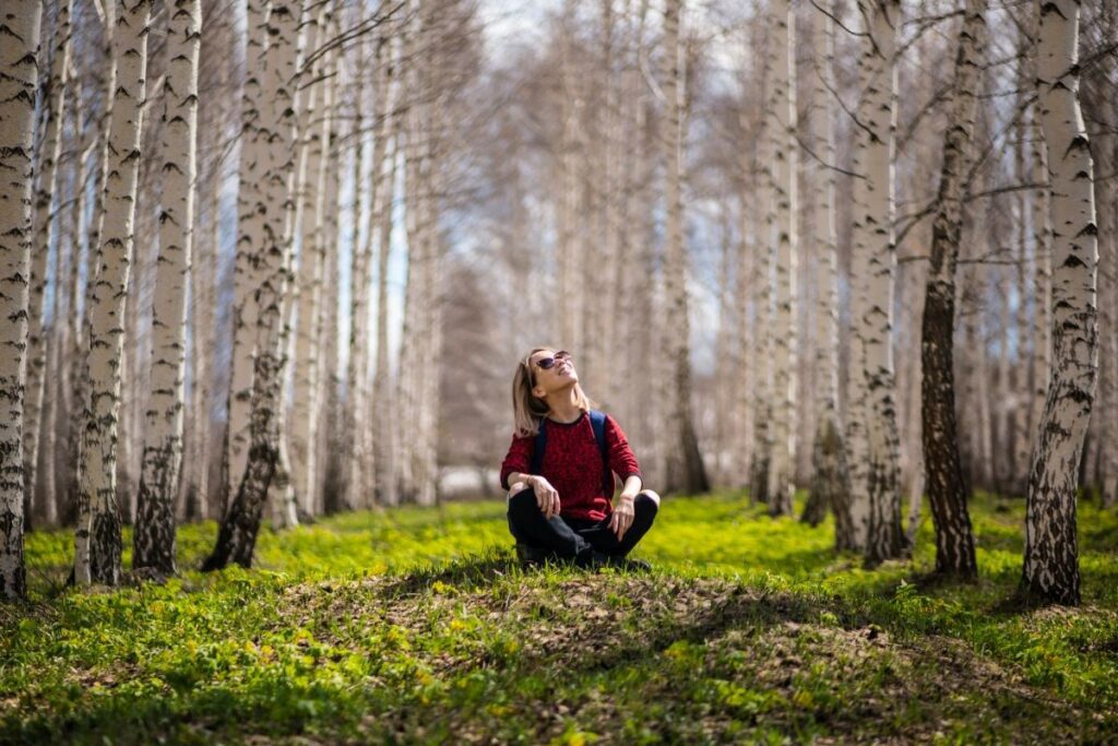 person being silent in nature