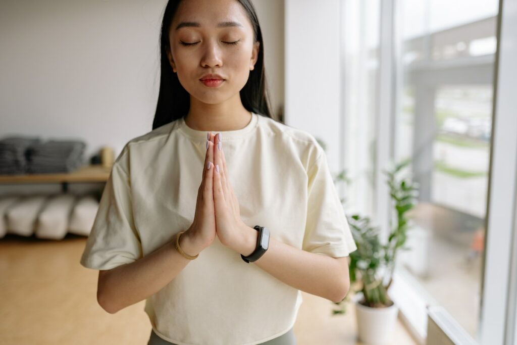 person meditating