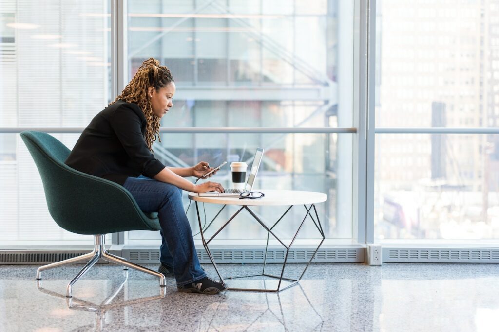 person taking telehealth appointment